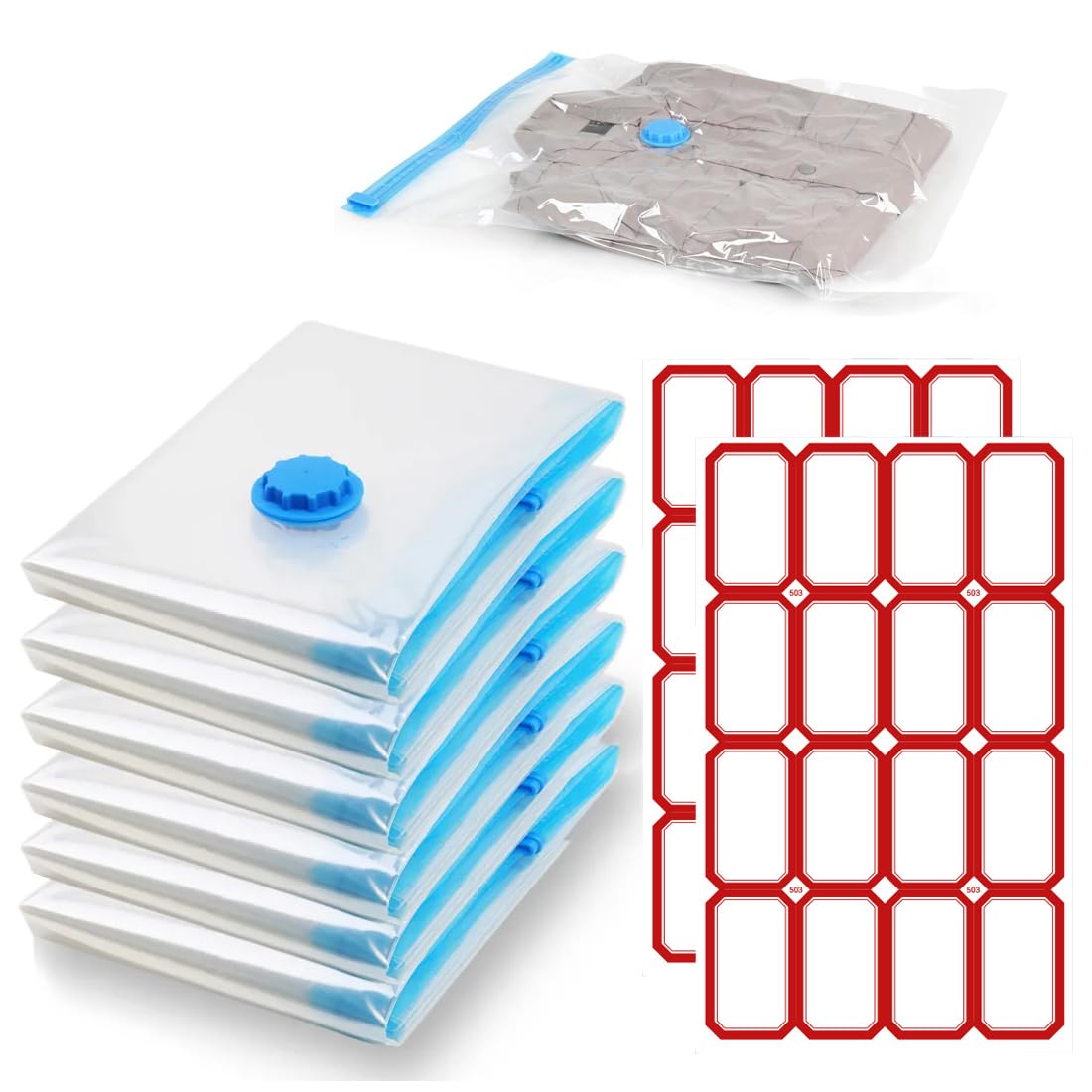 Sacchi Sottovuoto Riutilizzabili 6 Pezzi con Pompa