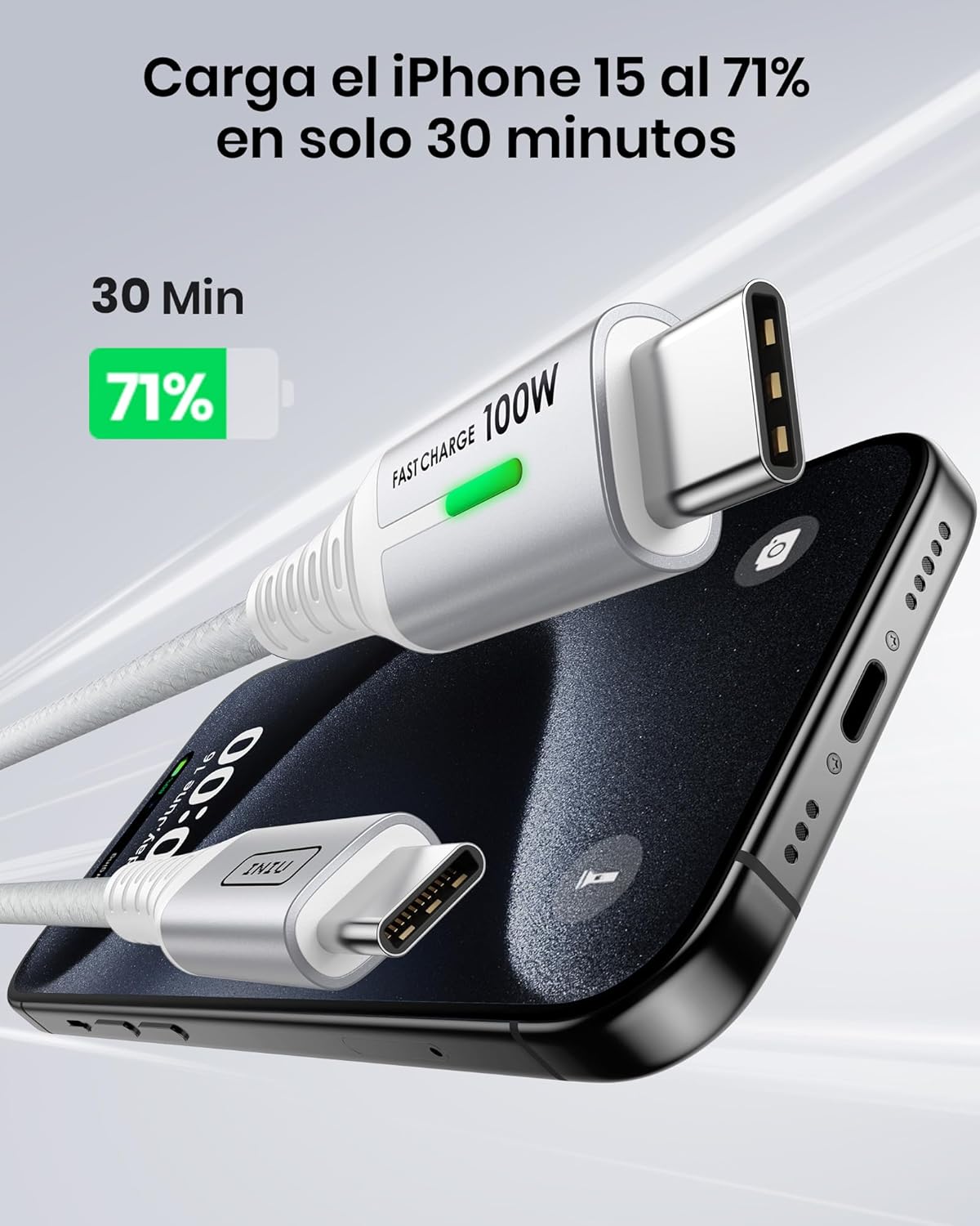 Iniu Cavo USB Type-C to Type-C 100W PD 5A (2m+2m) - immagine 3