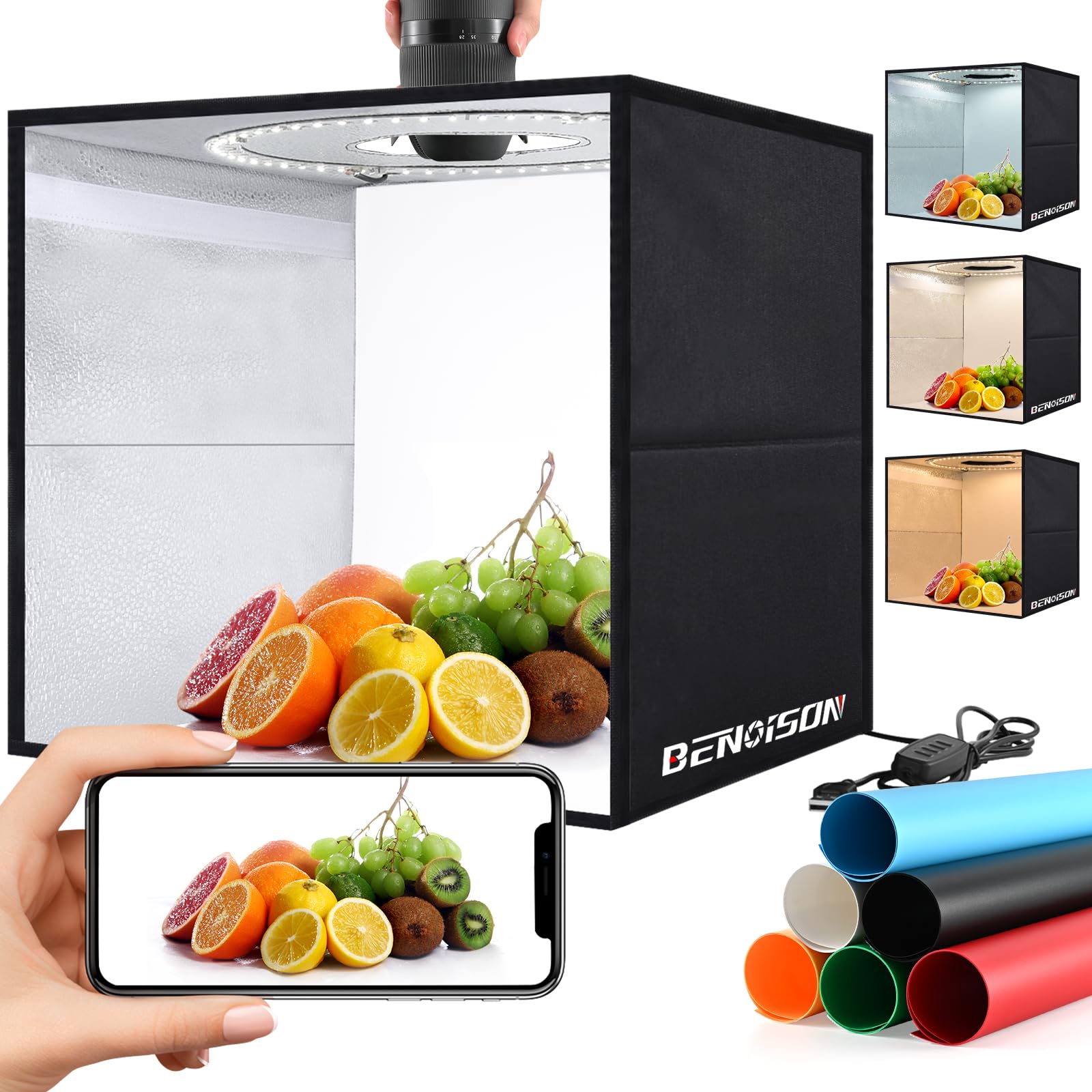 Light Box Fotografico 40x40 cm con 120 LED