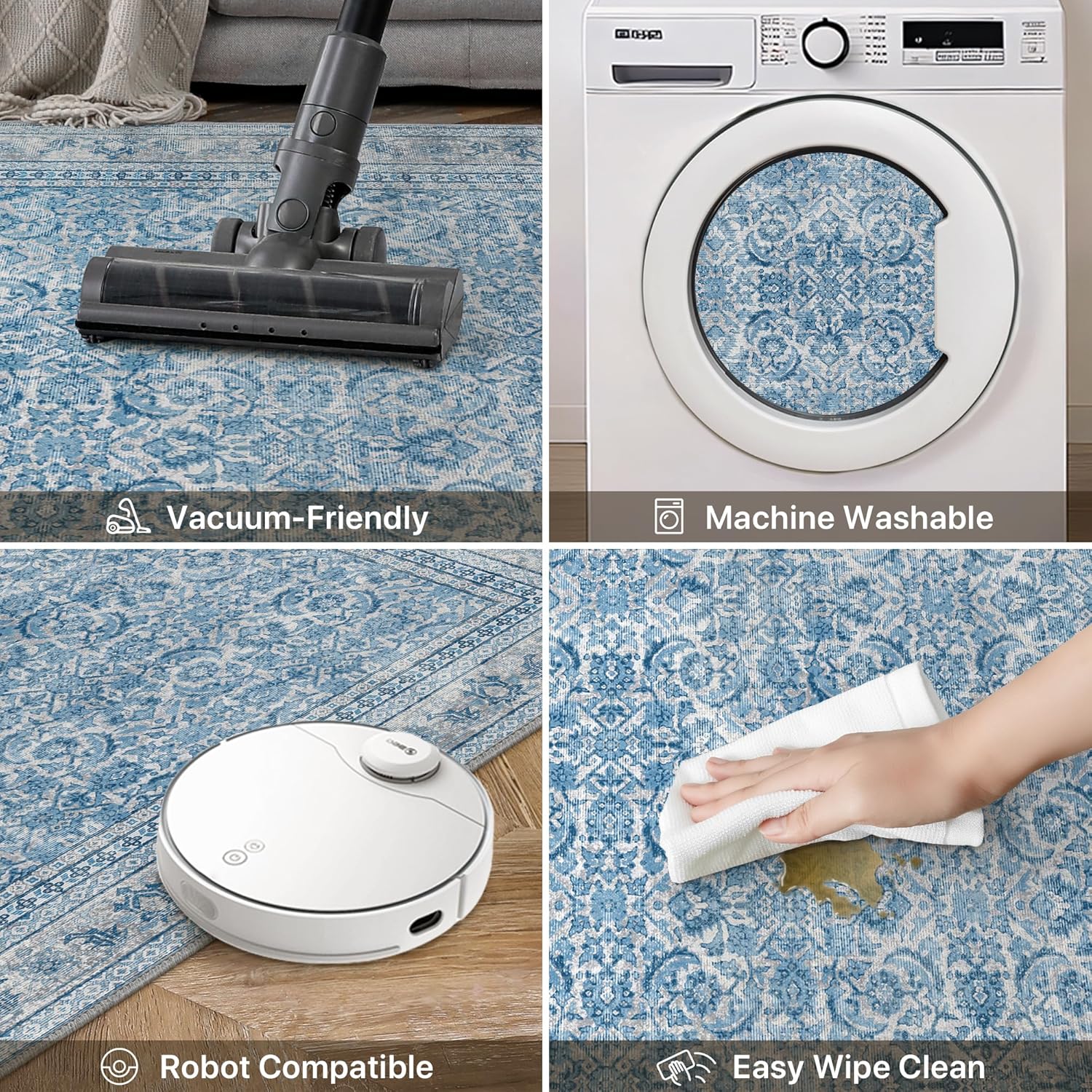 Beimo Tappeto Salotto Pelo Corto 200x290cm, Blu Marino - immagine 4