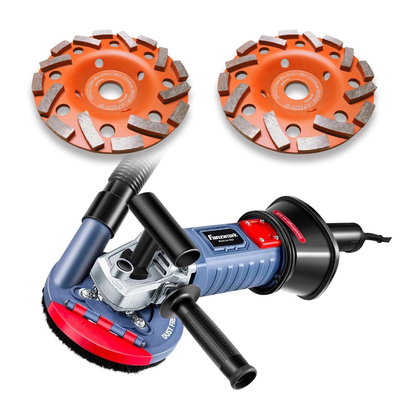 FANZWORK Levigatrice per Cemento 1500W con 2 Dischi
