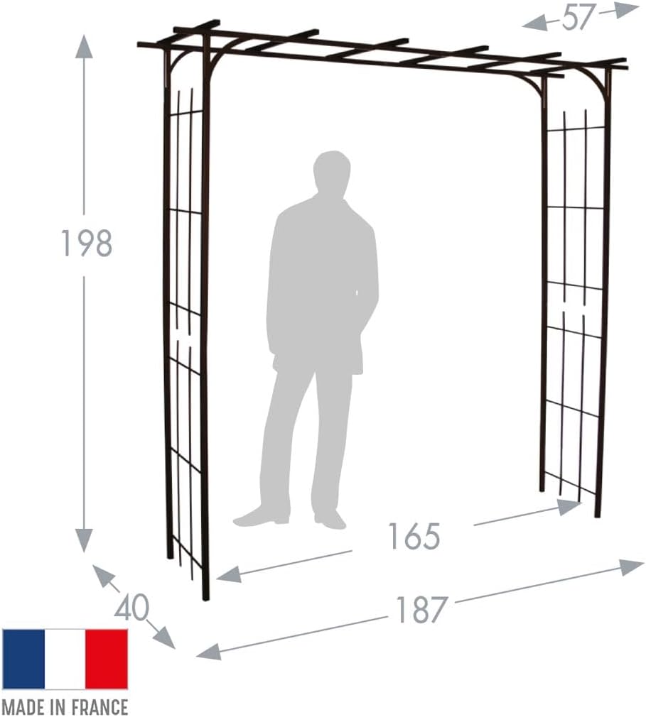 Arco da Giardino Pergola Nero Carbone in Acciaio - immagine 2