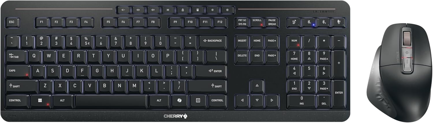 Cherry STREAM DESKTOP ULTIMATE - Set Tastiera e Mouse Wireless, Nero - immagine 1