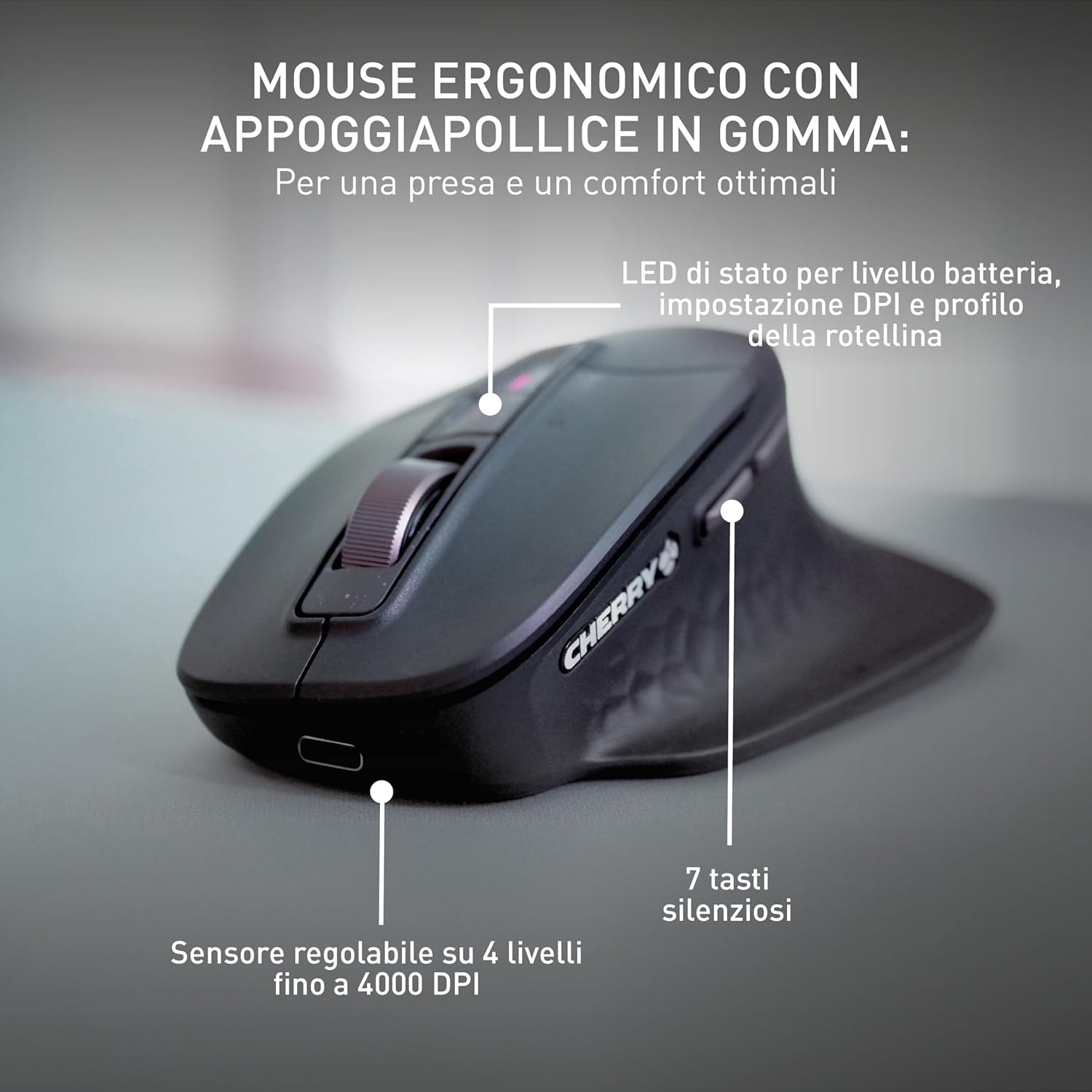 Cherry STREAM DESKTOP ULTIMATE - Set Tastiera e Mouse Wireless, Nero - immagine 5