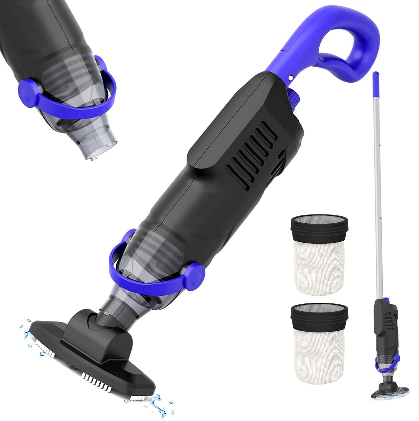 Aspirapolvere Senza Fili per Piscine Fuori Terra 60W, Nero