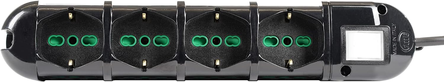 Fanton 48133-B Multipresa Elettrica 12 Posti, Nero | Velz
