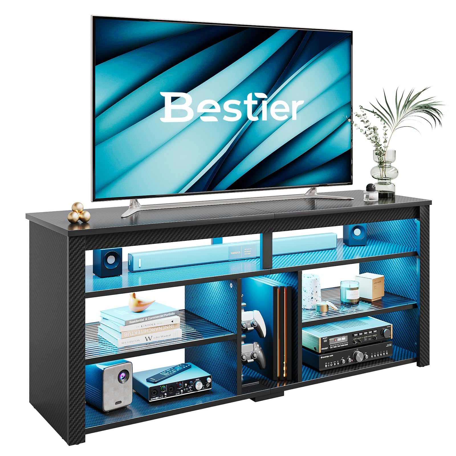 Bestier Mobile TV Alto per TV 65", Fibra di Carbonio