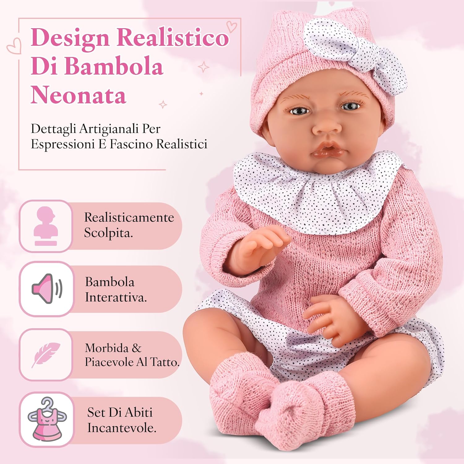 Kinderplay Bambola Parlante 41 cm con Ciuccio - immagine 3