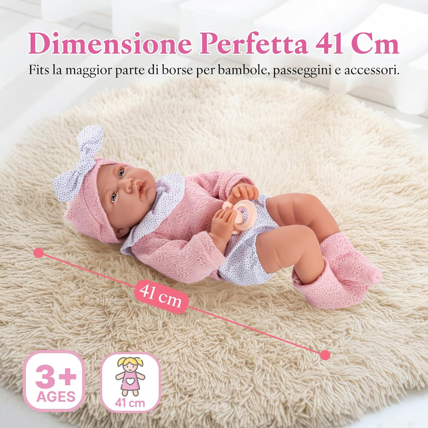 Kinderplay Bambola Parlante 41 cm con Ciuccio - immagine 4