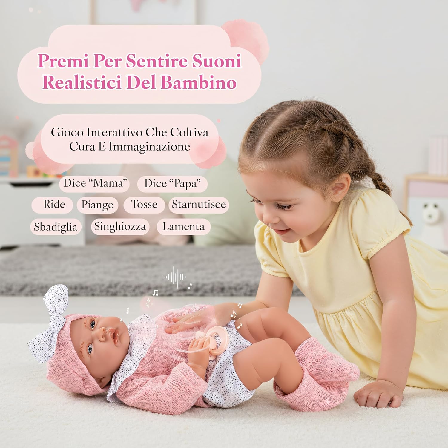 Kinderplay Bambola Parlante 41 cm con Ciuccio - immagine 5