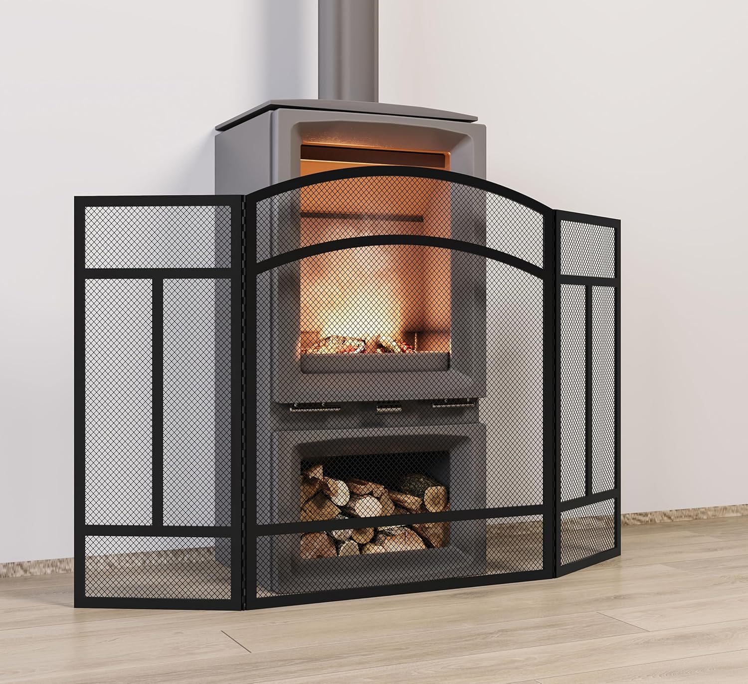 Kingson Parascintille 3 Pannelli ad Arco per Camino - immagine 4