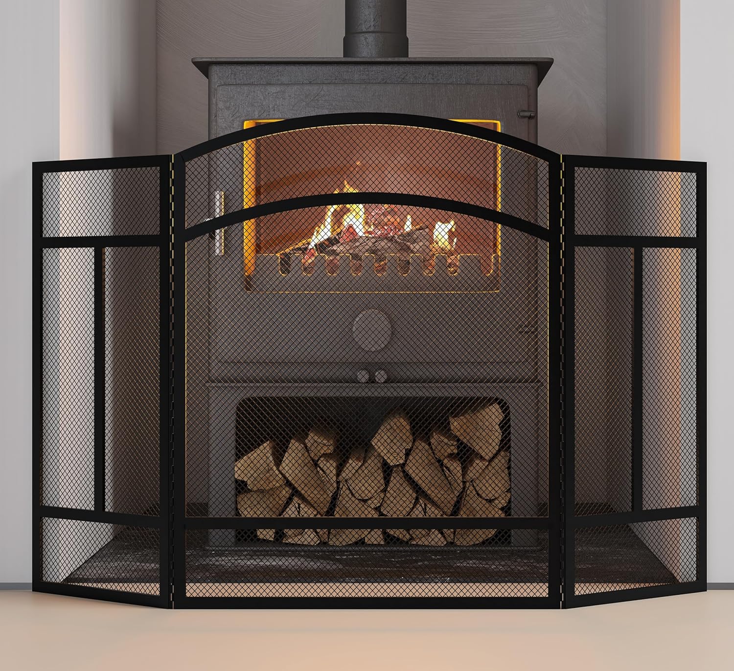 Kingson Parascintille 3 Pannelli ad Arco per Camino - immagine 7