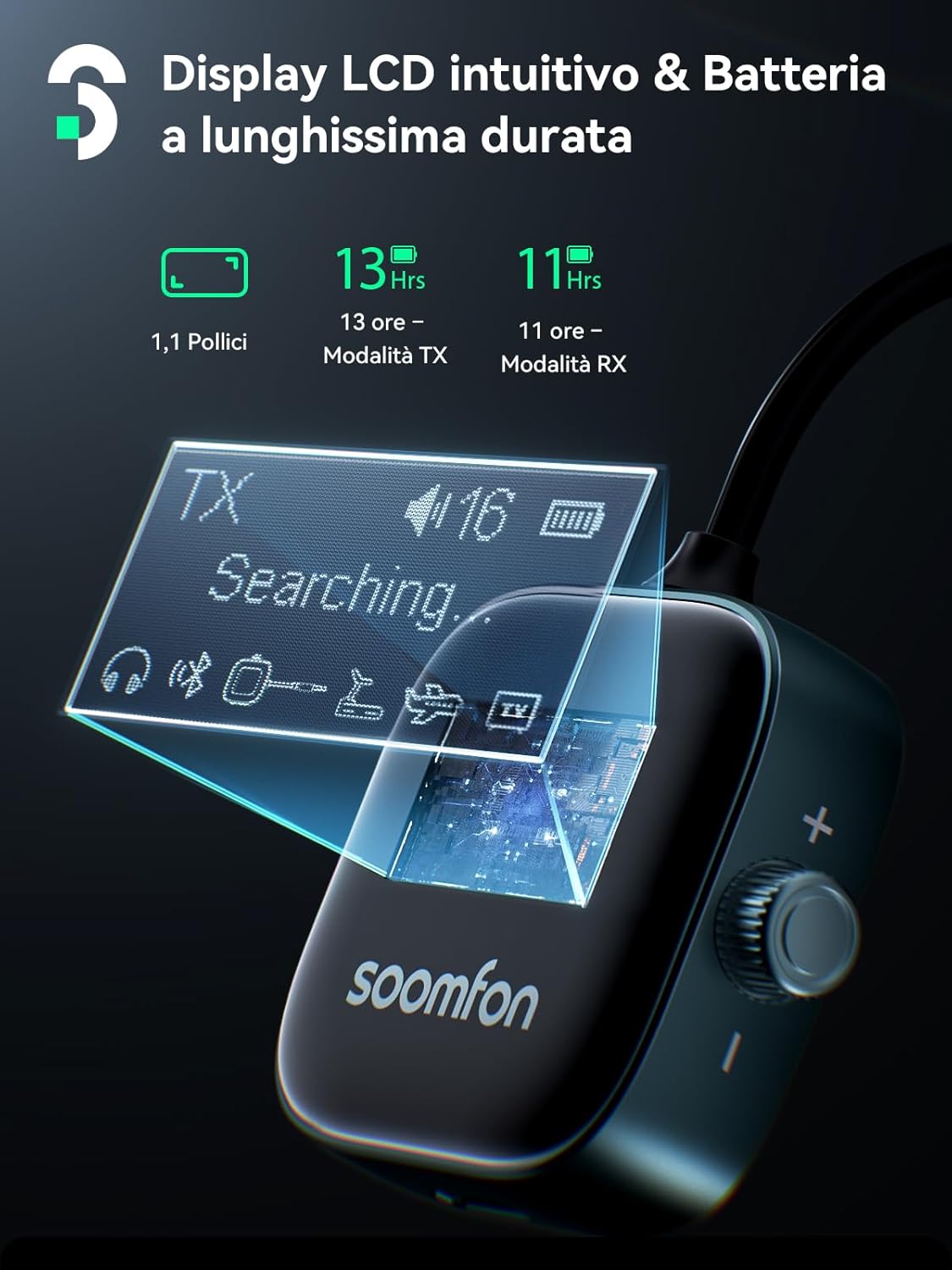 Soomfon 2 in 1 Trasmettitore e Ricevitore Bluetooth 5.3 - immagine 2