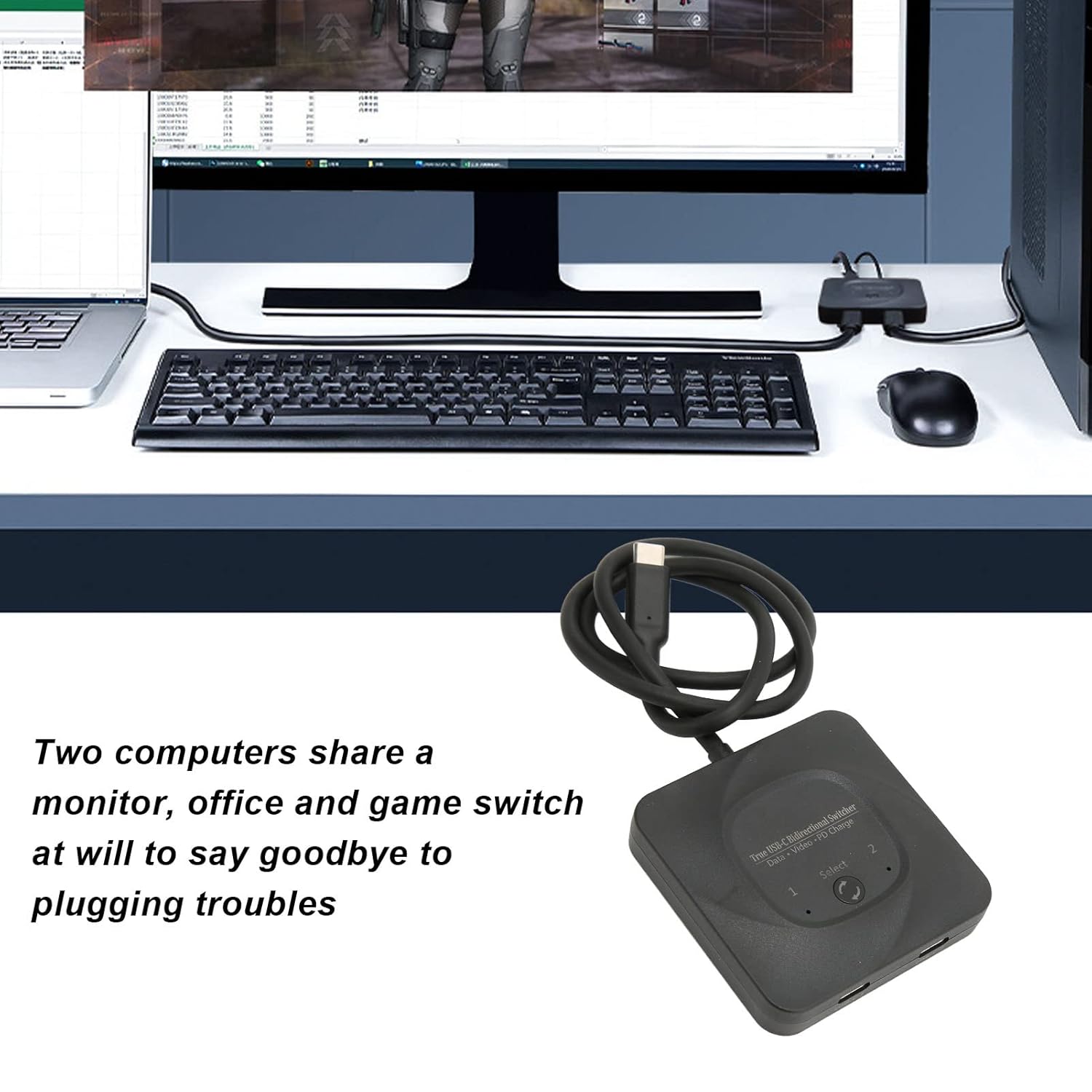 KVM USB-C 2 in 1 Out Bidirezionale 8K - immagine 5