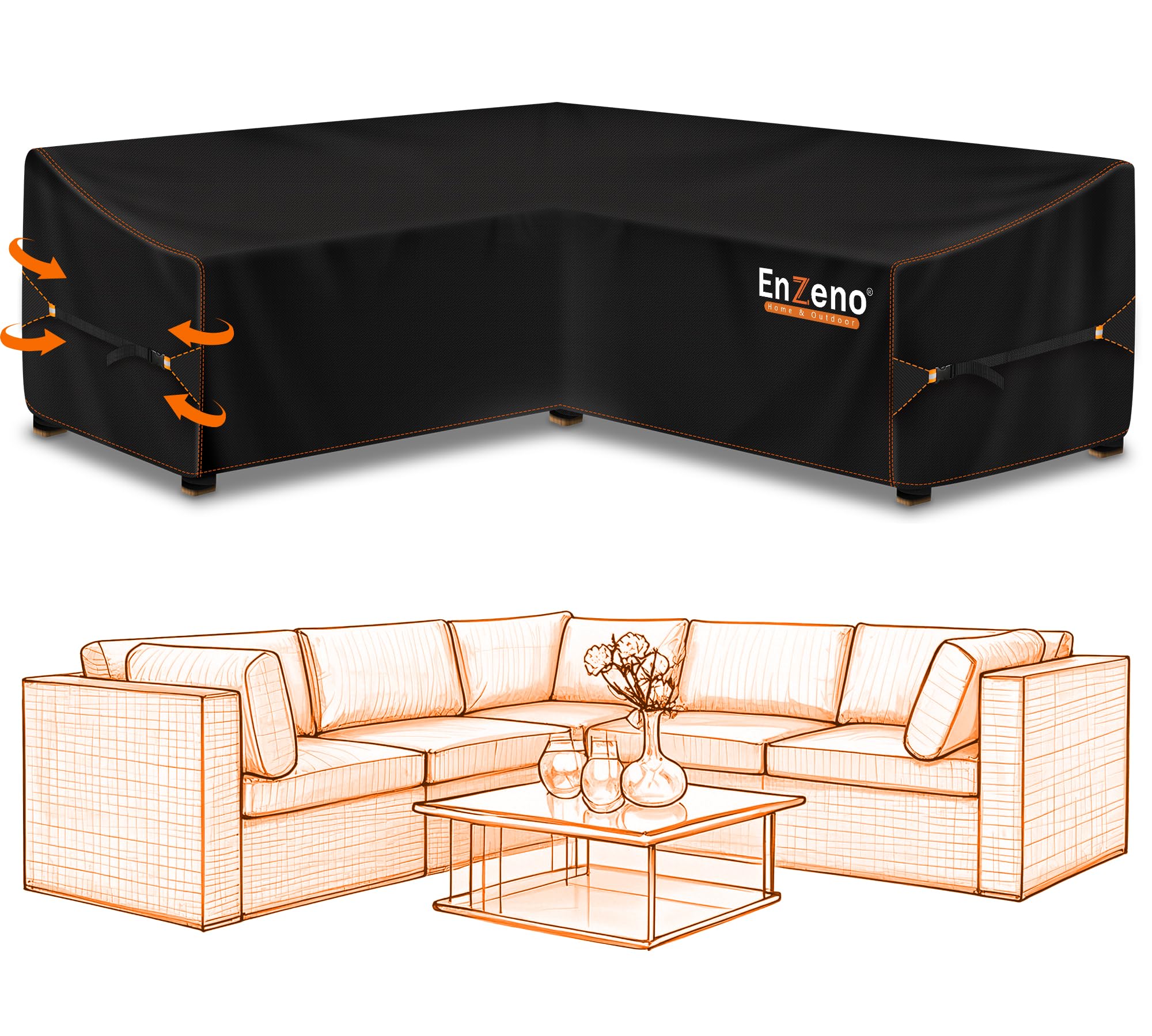 Enzeno Telo Copertura Mobili Giardino a L Impermeabile