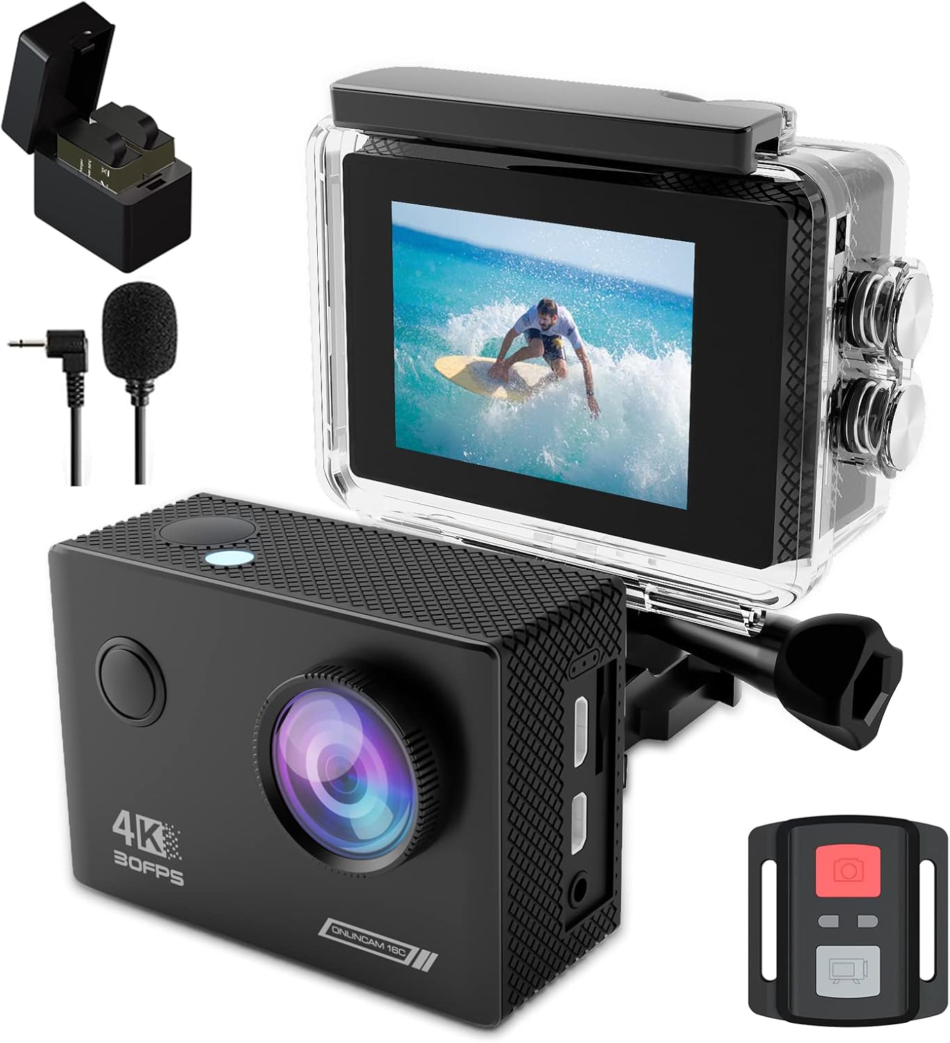 Timnut Action Cam 4K 30FPS 20MP 40M Subacquea - immagine 1