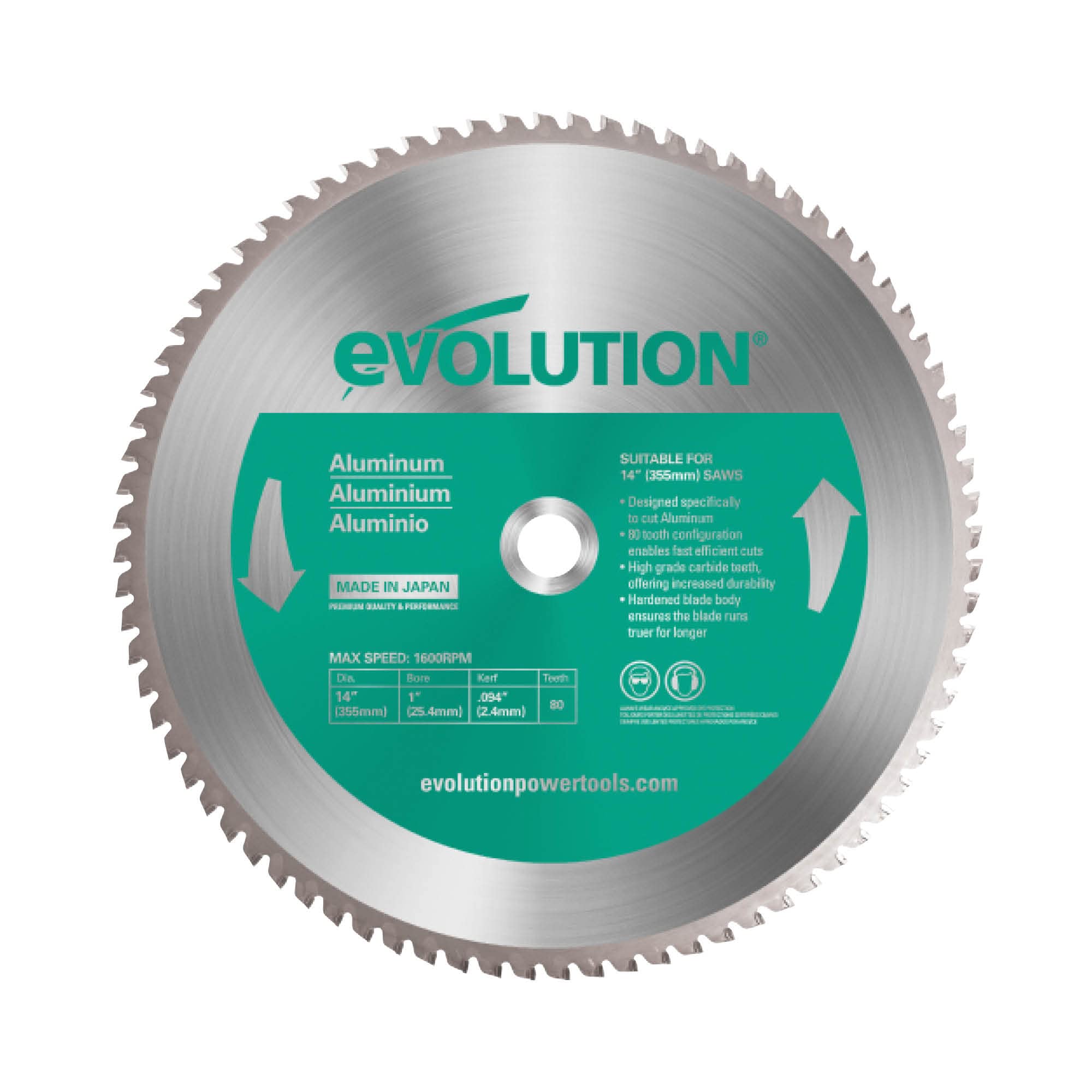 Evolution A355TCT-80CS - Lama 355mm per Taglio Alluminio