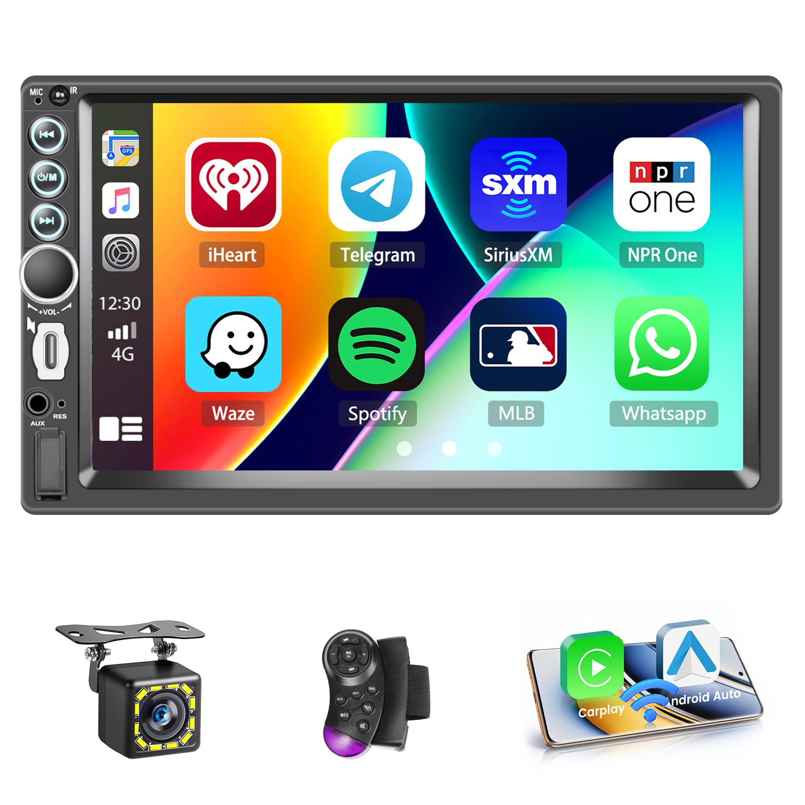 Hikity Autoradio 2 Din con Touch Screen IPS 7 Pollici