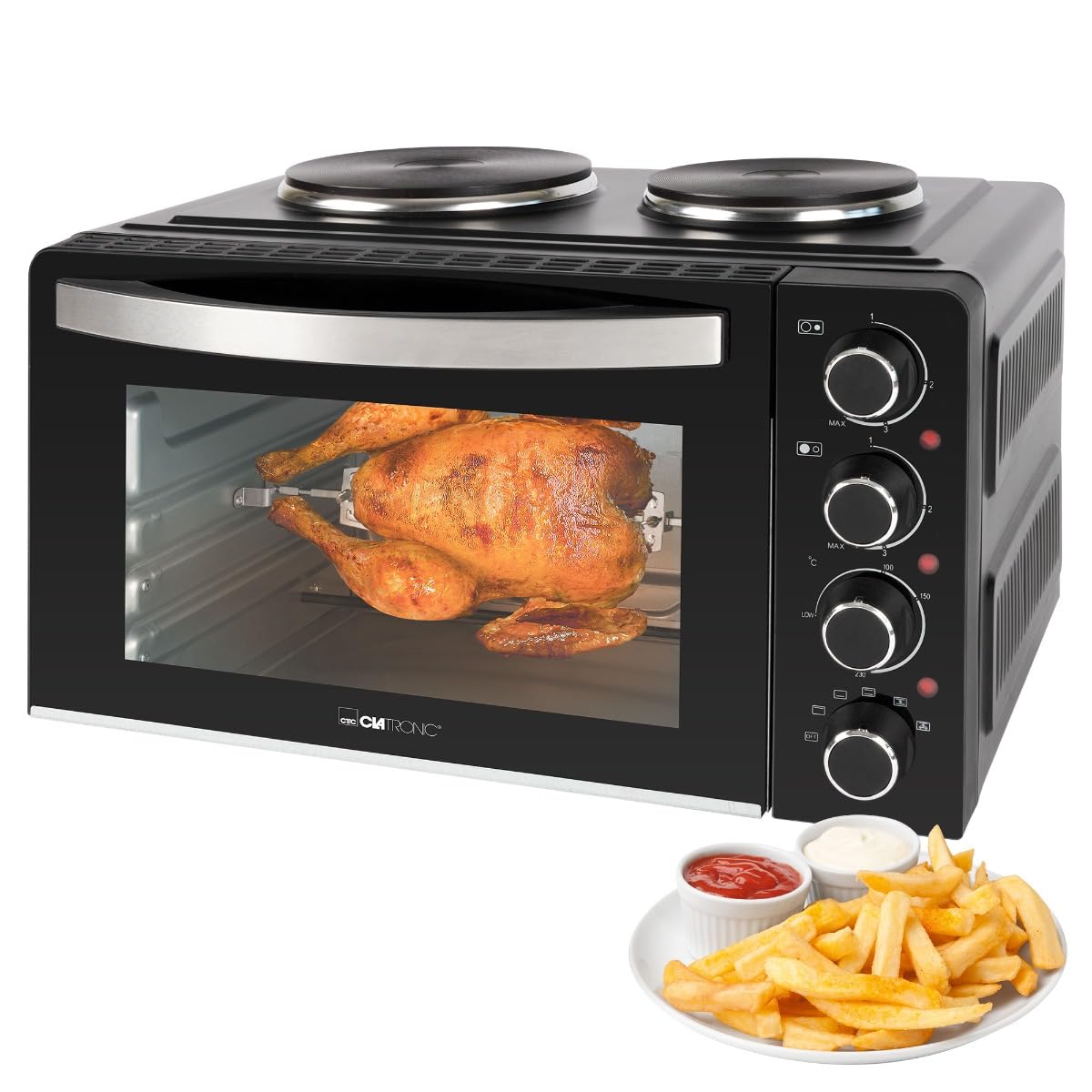 Clatronic® KK 3786 - Mini Forno Elettrico 28L con Spiedo