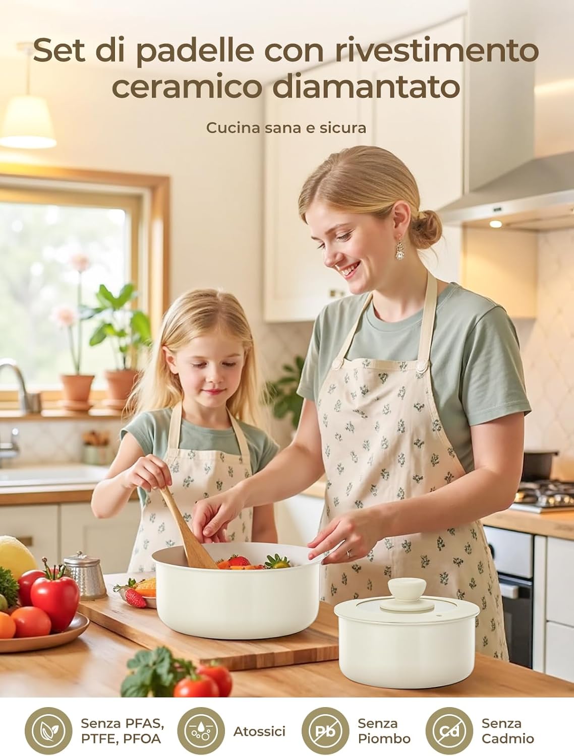 Fohere Set Pentole e Padelle Antiaderenti 8 Pezzi - immagine 4