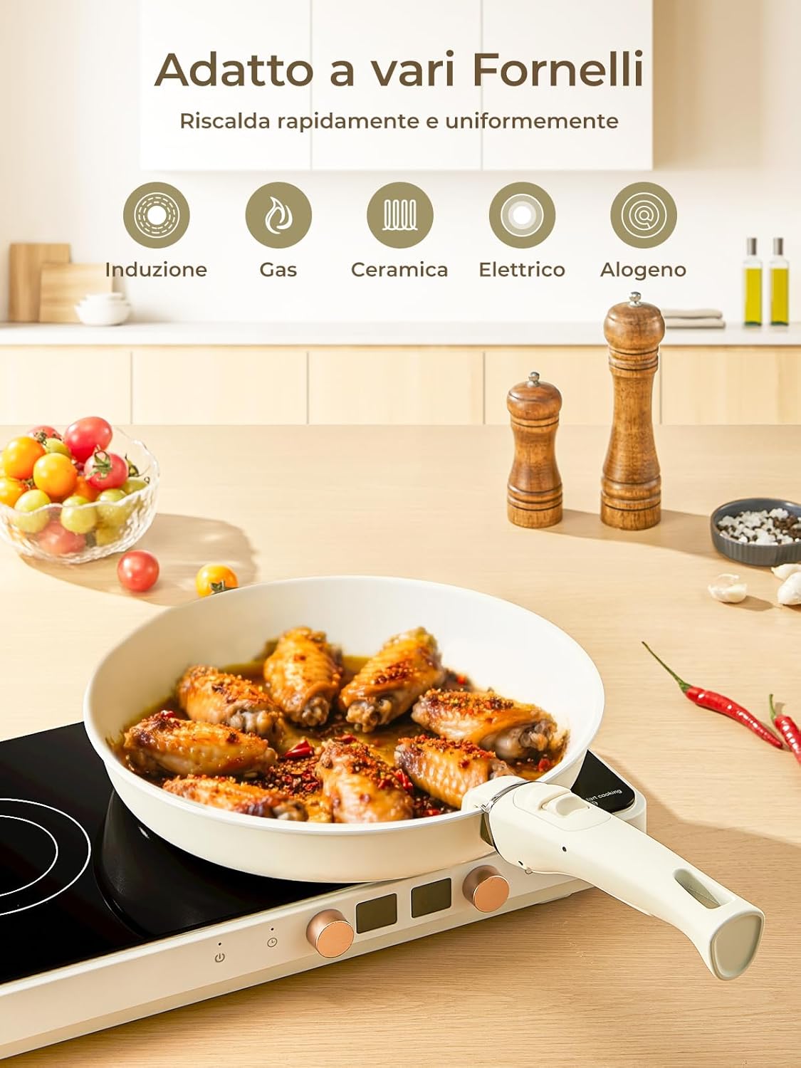 Fohere Set Pentole e Padelle Antiaderenti 8 Pezzi - immagine 6