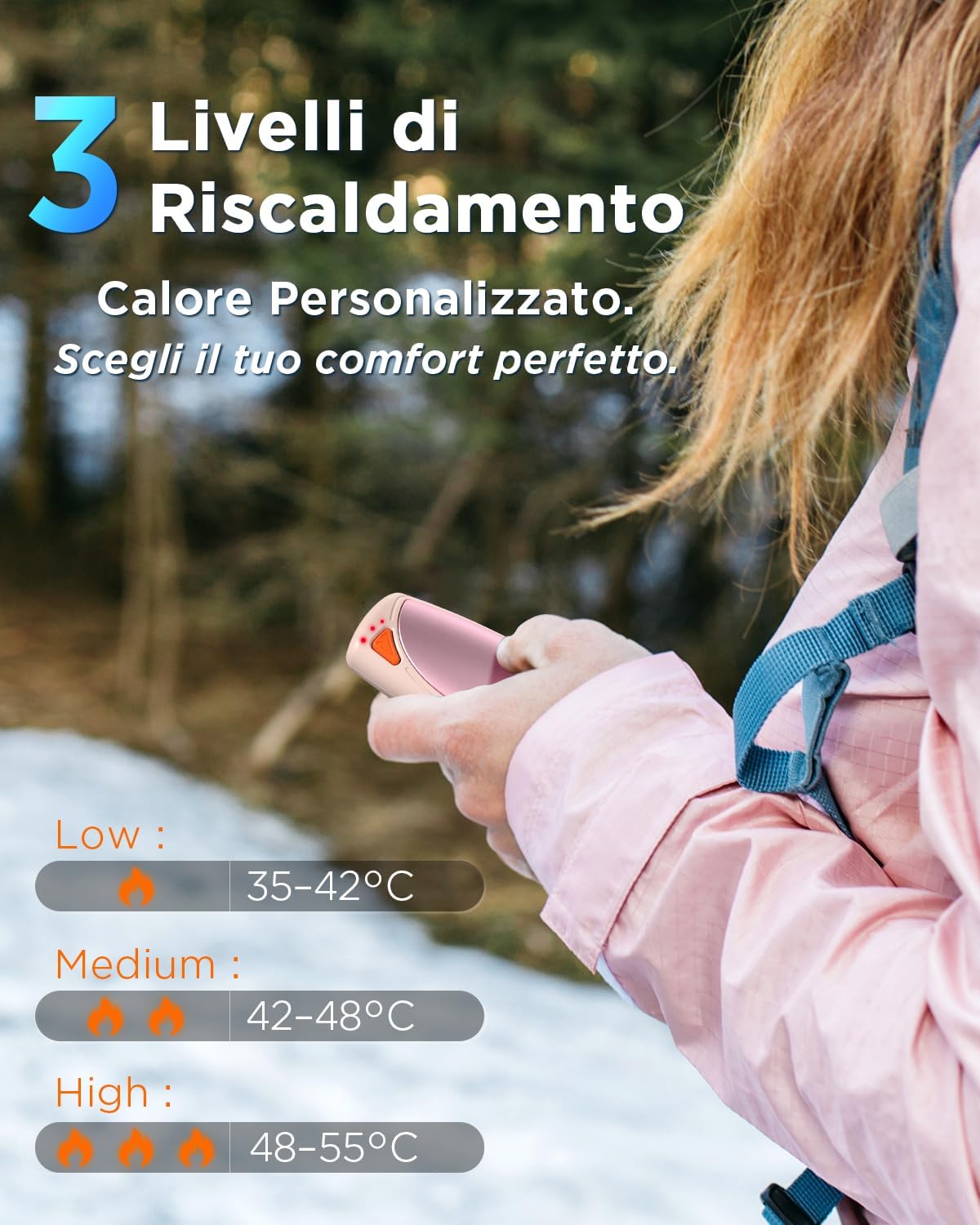 Scaldamani Elettrico Portatile 14.000 mAh 2 Pezzi - immagine 5