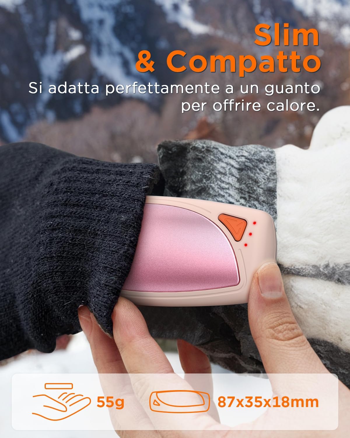 Scaldamani Elettrico Portatile 14.000 mAh 2 Pezzi - immagine 6