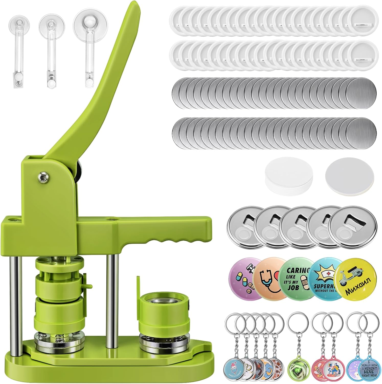 Button Maker Badge Machine 25/32/58mm, Verde - immagine 1