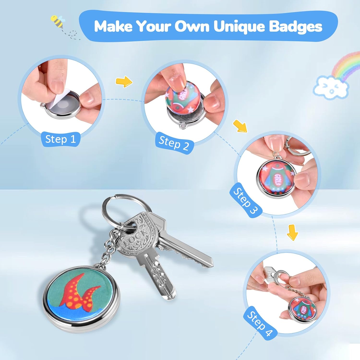 Button Maker Badge Machine 25/32/58mm, Verde - immagine 4