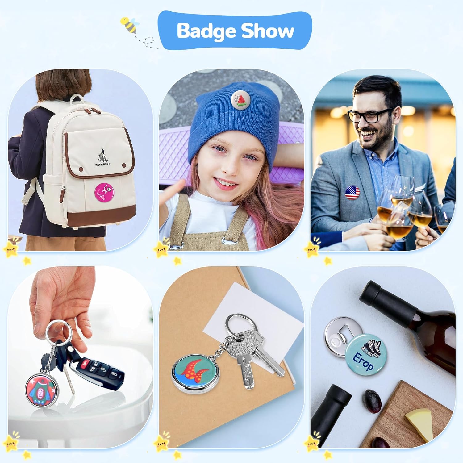 Button Maker Badge Machine 25/32/58mm, Verde - immagine 6