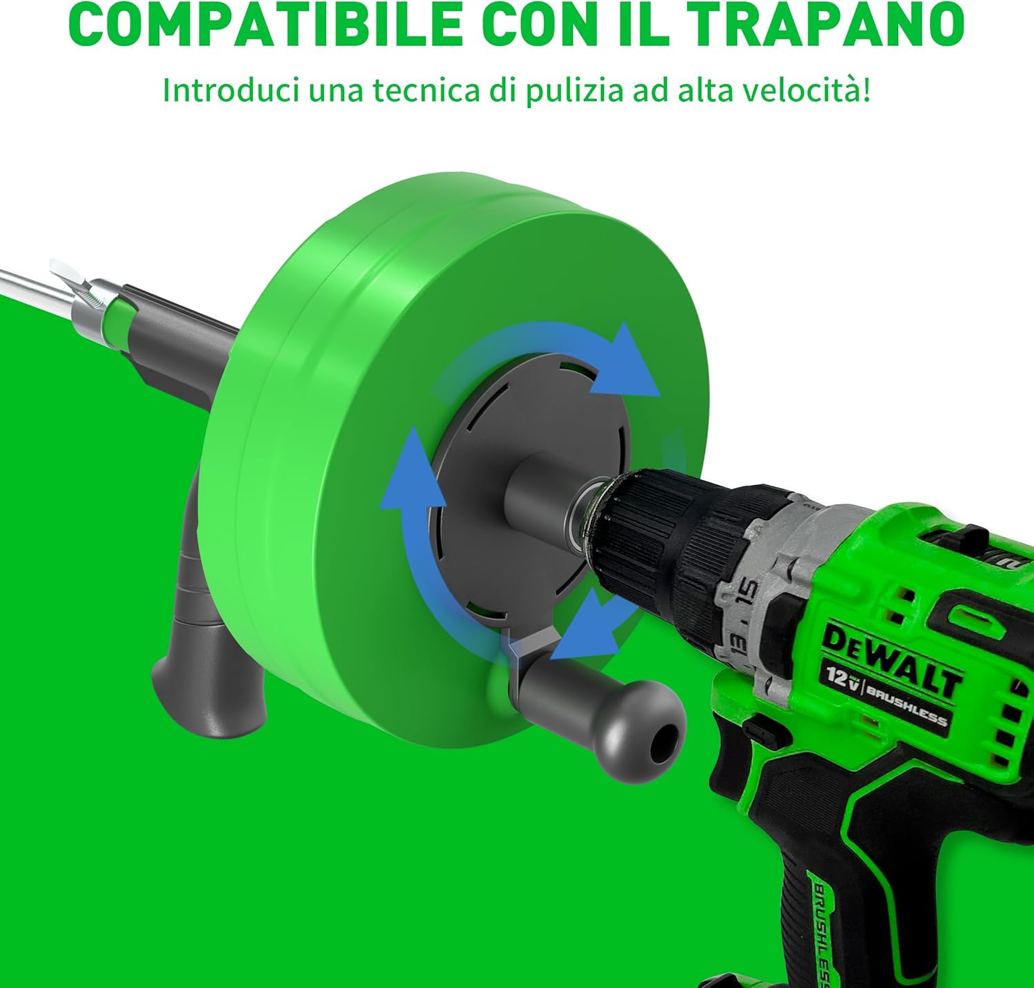 BACOENG Sonda Sturatubi Professionale 15M, Verde - immagine 3