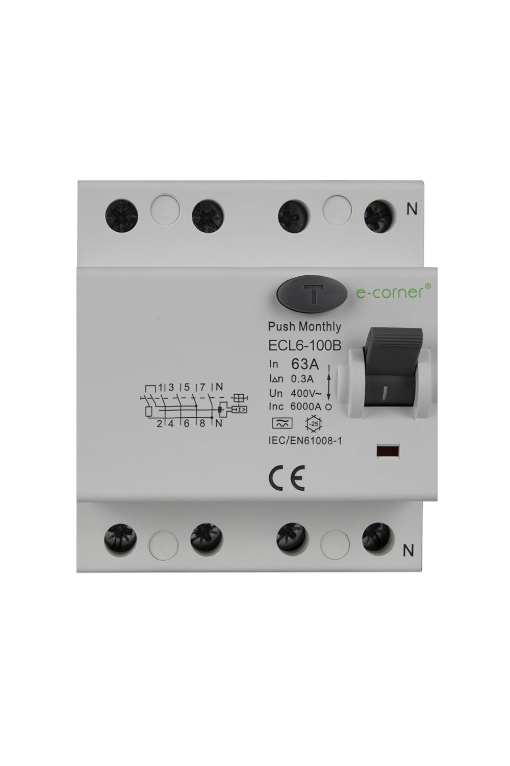 E-corner Differenziale Puro Tipo B 3P+N 63A - immagine 1