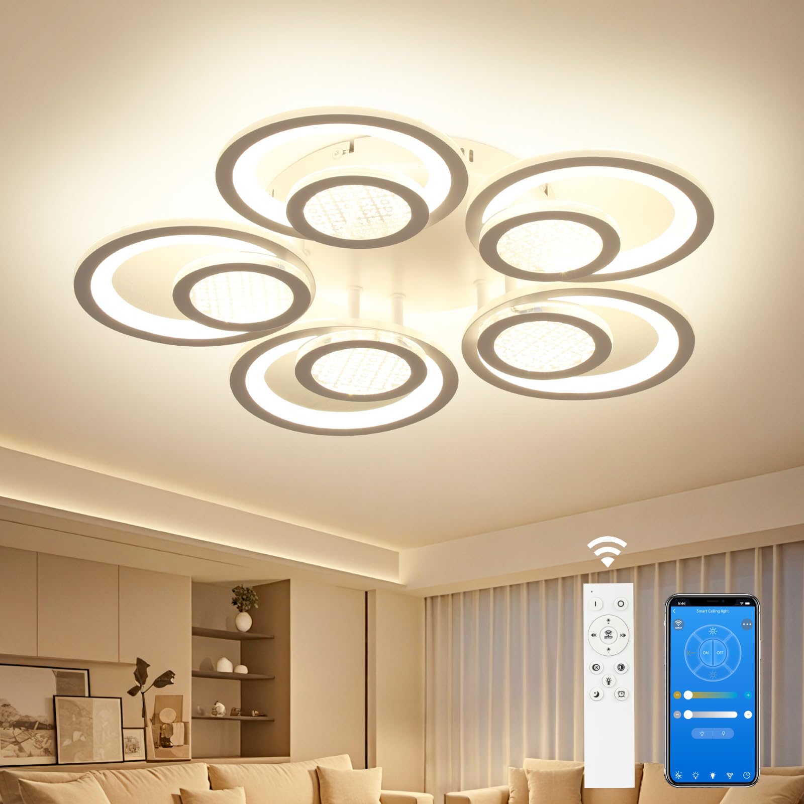 Otren Plafoniera LED Soffitto Dimmerabile 54cm