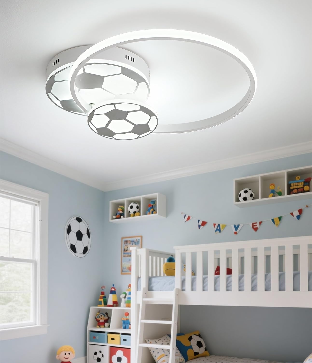 Plafoniera LED 46CM per Camera Bambini Tema Calcio - immagine 8