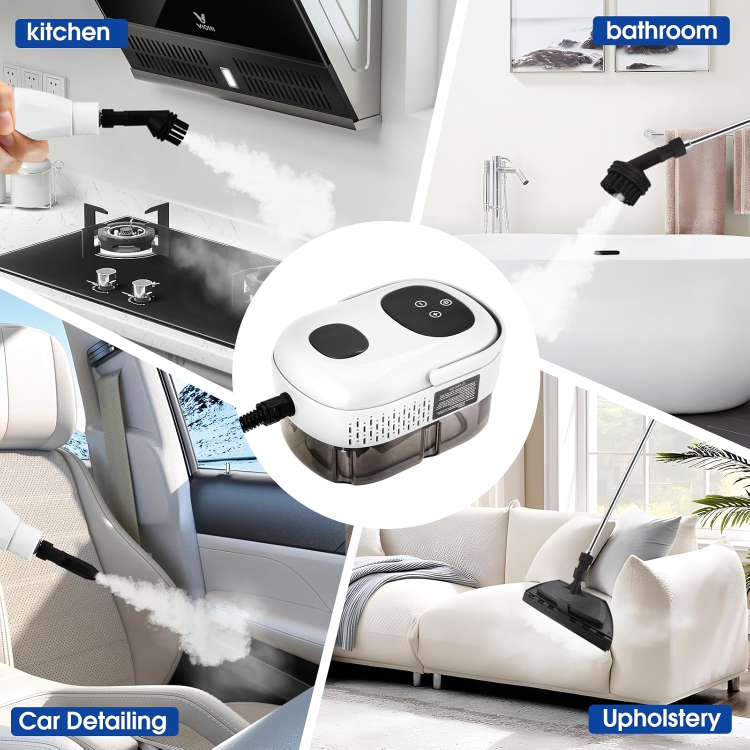 Pulitore a Vapore Portatile 2500W con Serbatoio 1100ml - immagine 7