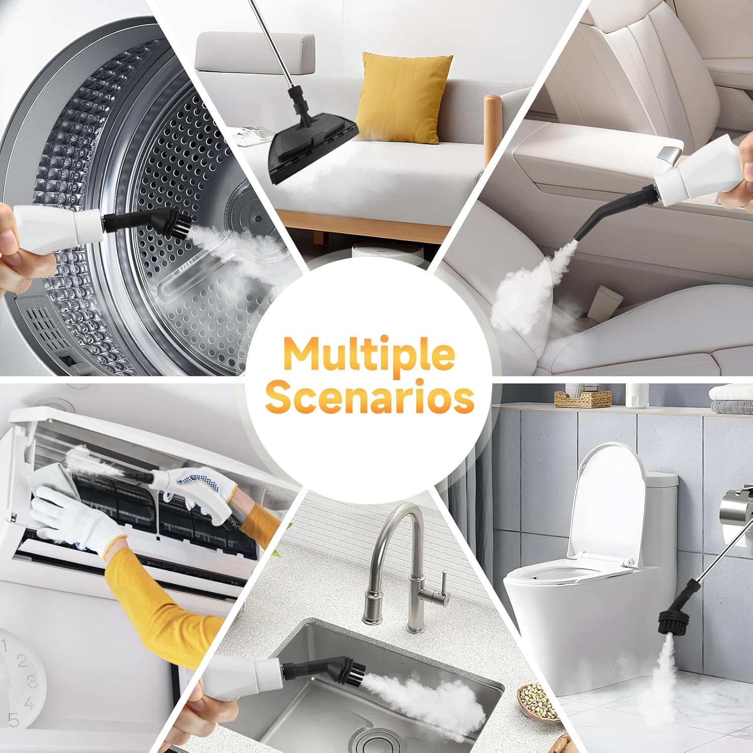 Pulitore a Vapore Portatile 2500W con Serbatoio 1100ml - immagine 8