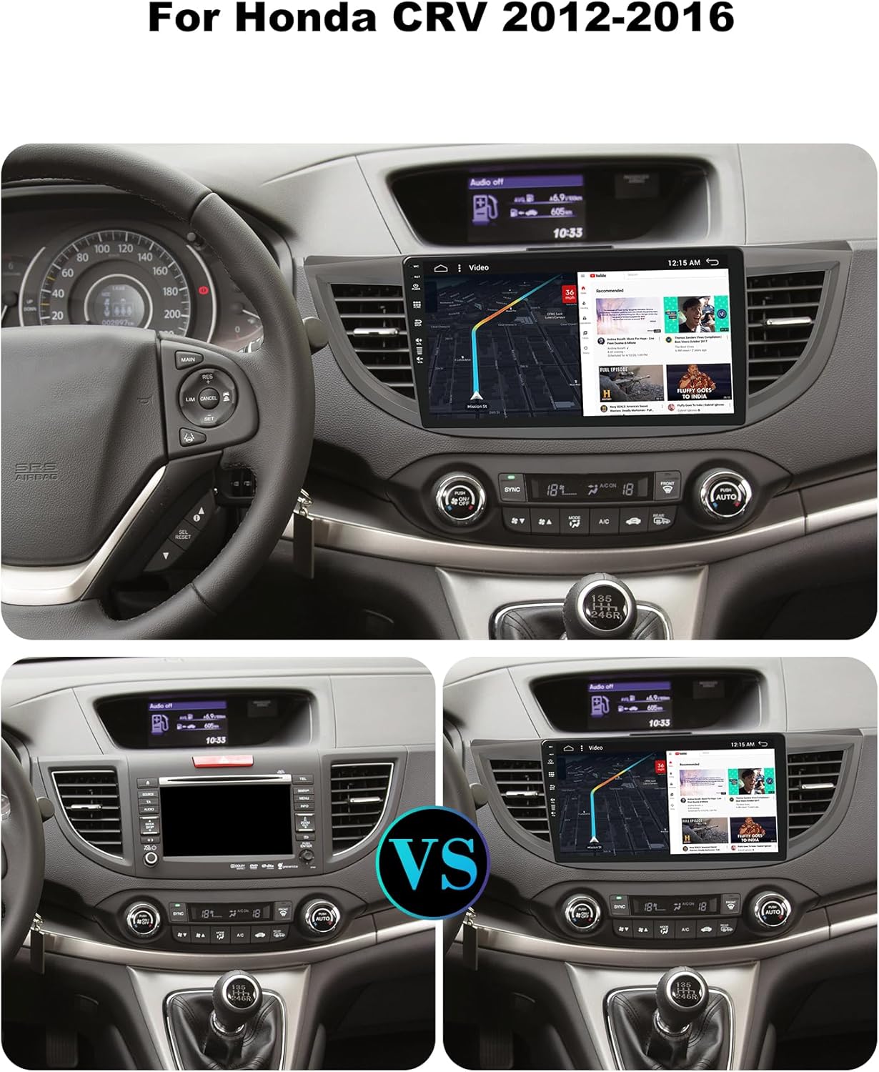 SXAUTO Android 14 Autoradio IPS per Honda CRV (2012-2016) - immagine 2