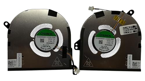 CPU + GPU cooling fan for Dell Precision 5550 5560, XPS 15 9500 9510, models FK50V, 09RK6, DJH35, DC2800OSSL, DC2800U1SL, EG50050S1-CG31-S9A, EG50050S1-CG30-S9A
