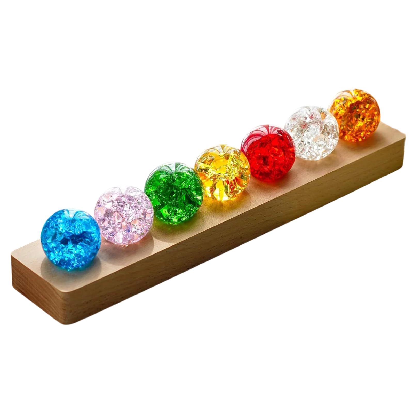 Set 7 sfere di cristallo con supporto LED 40mm