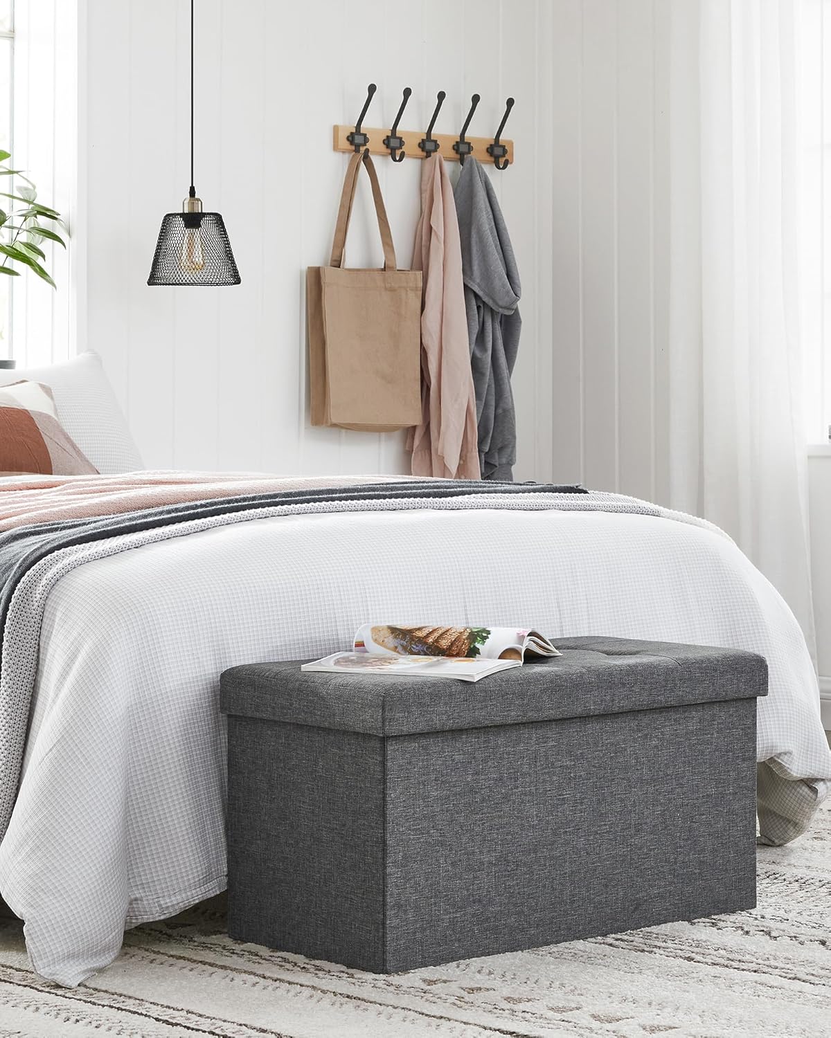 Songmics Cassapanca Pouf Contenitore Pieghevole 38x76x38cm - immagine 4