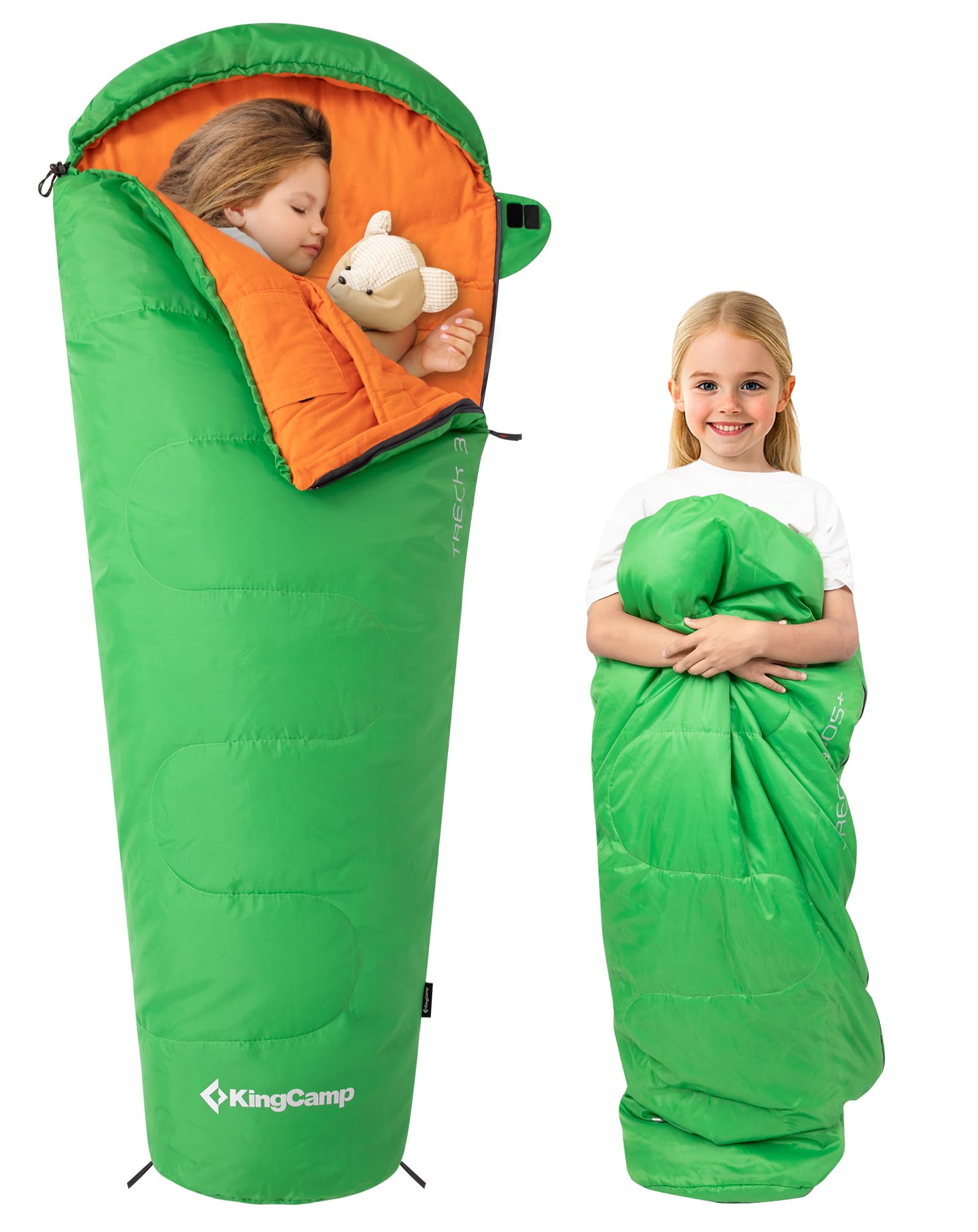 Sacchetto da Campeggio KingCamp per Bambini in Flanella di Cotone, Caldo e Confortevole per Bambini dai 6 ai 10 Anni (Fino a 100-145 cm), Articolo da Campeggio