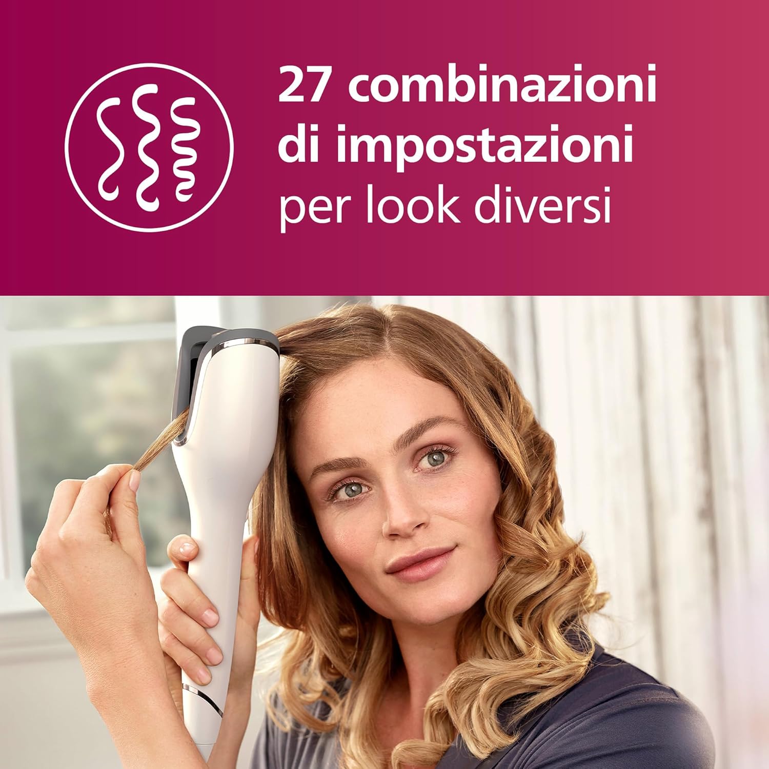 Philips Auto Curler Serie 8000 Arricciacapelli, Bianco - immagine 5