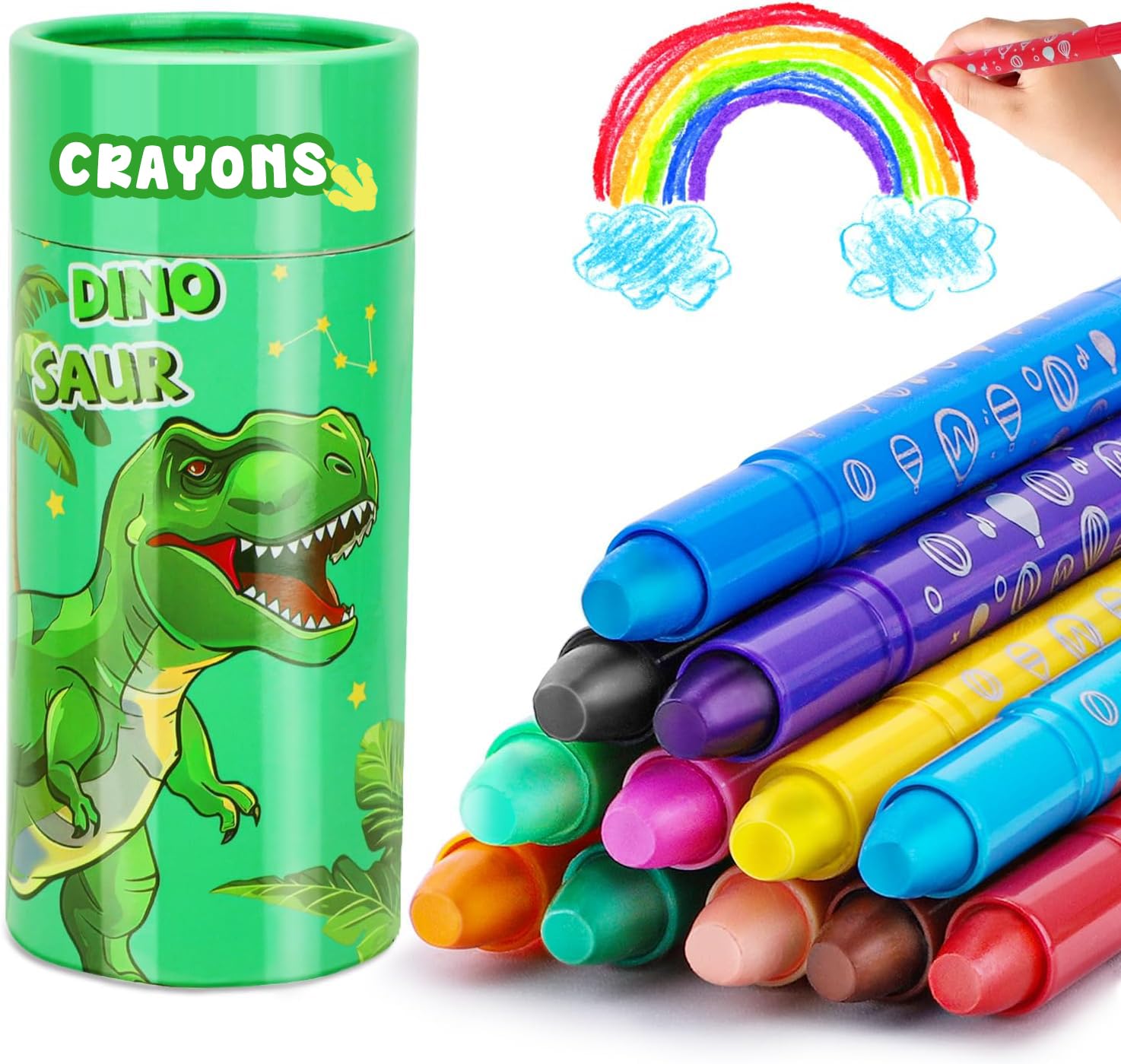 JYPS Pastelli Unicorno per Bambini, 12 Pastelli Non-Tossici Colori cera con Portamatite, Torsibile Crayons per Bebe 1 2 3 Anno, Lavabili Pennarelli Forniture Artistiche per Regalo per la Ragazza 5-12