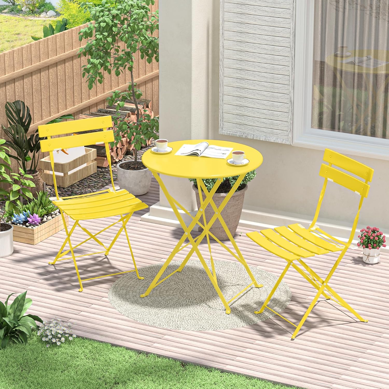 Relax Field Set Mobili da Giardino 3 Pezzi, Giallo