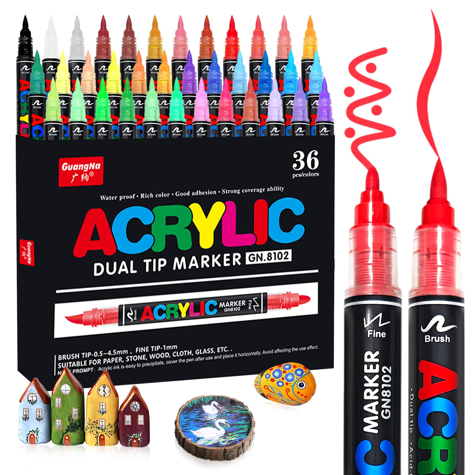 Vakki Pennarelli Acrilici Doppia Punta - 36 Colori