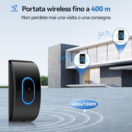 TECKNET Campanello Senza Fili da Esterno IP65 - immagine 1