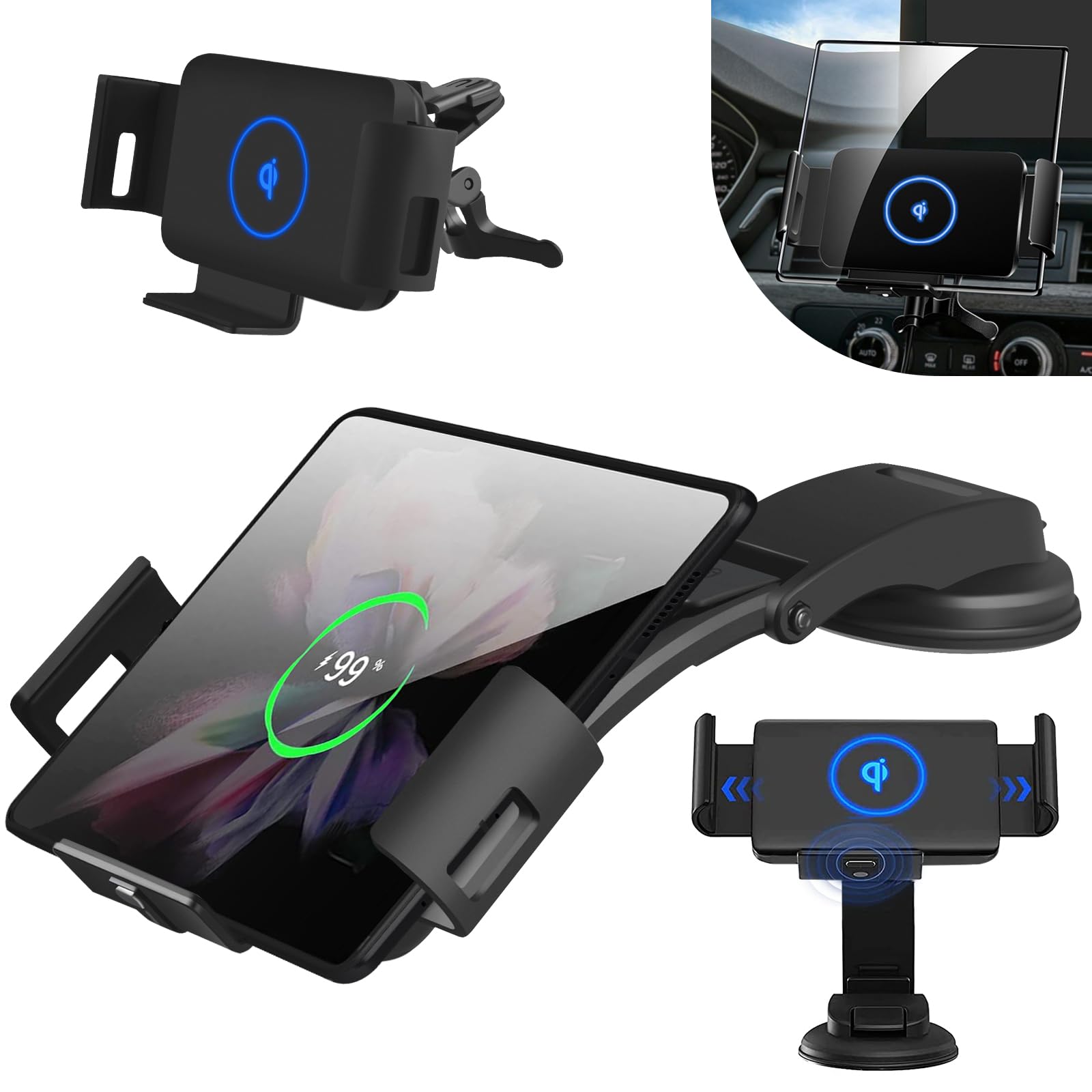 Newzerol Caricabatteria da Auto Wireless 15W Qi