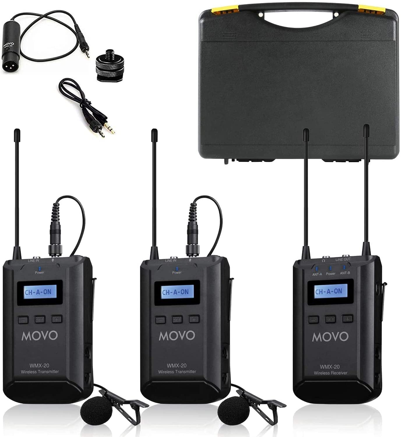 Movo WMX-20-DUO - Sistema Microfono Lavalier Wireless UHF