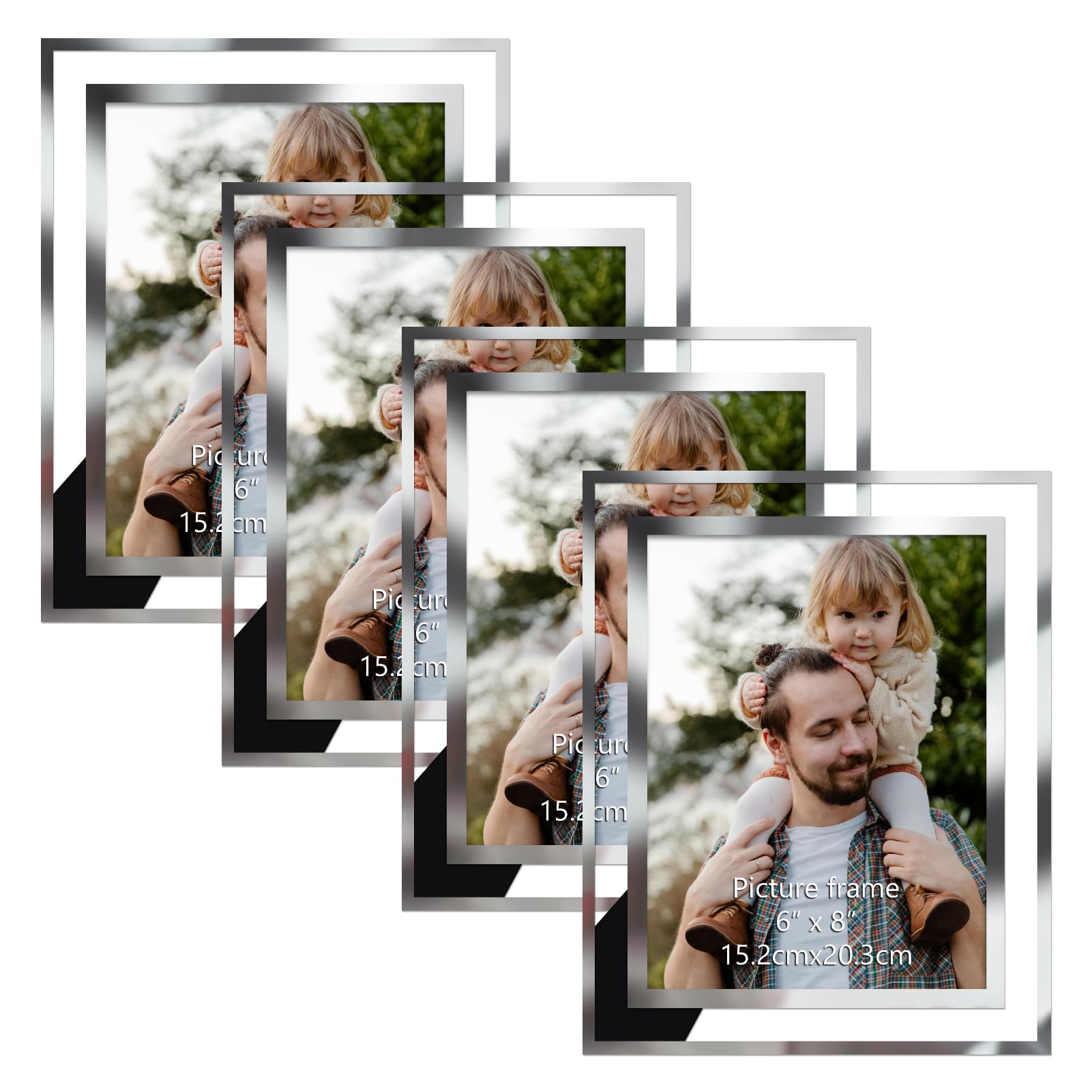 Hoikwo Cornice 15x20 con Bordi Argentati - 4 Pezzi