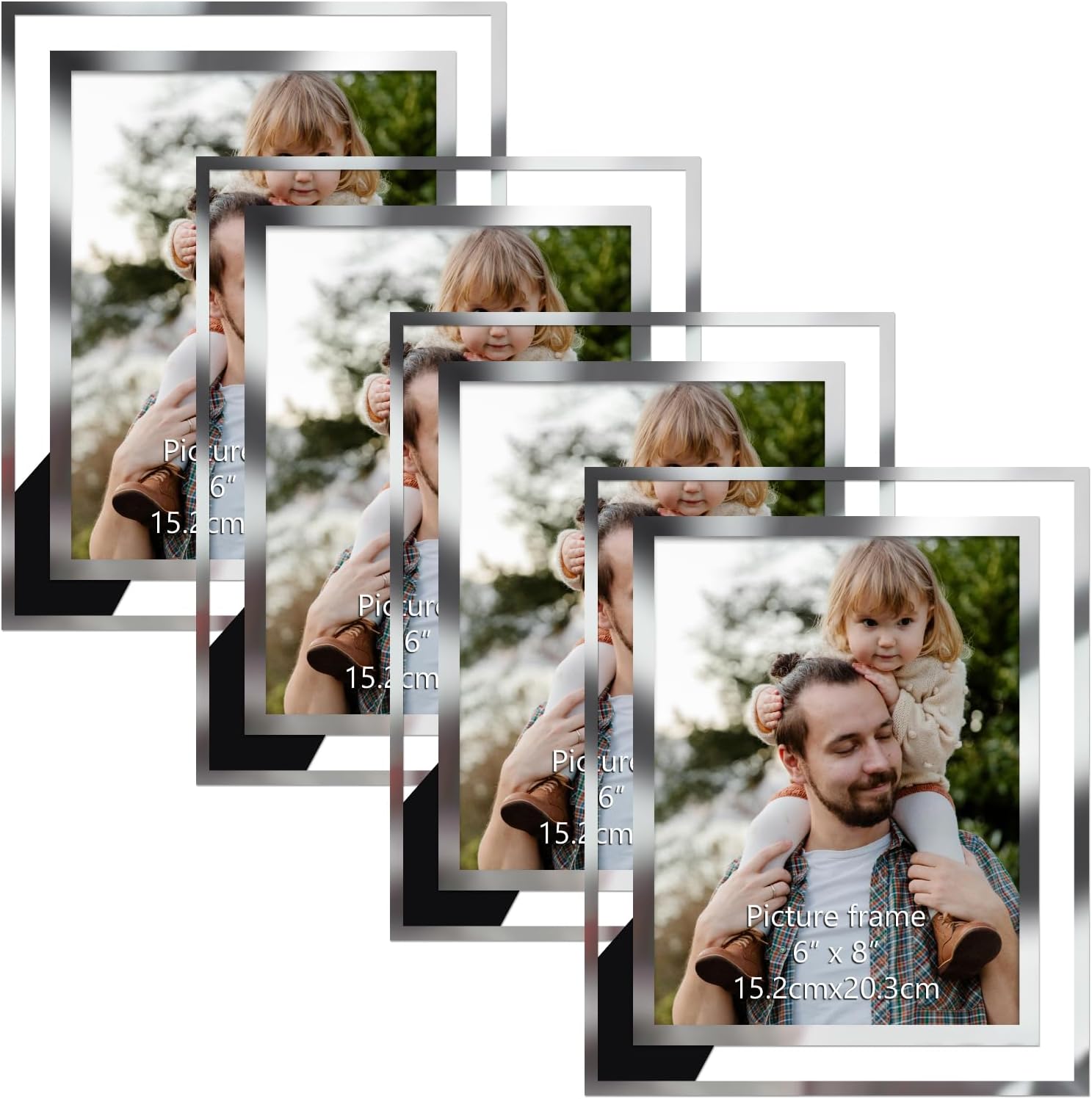 Hoikwo Cornice 15x20 con Bordi Argentati - 4 Pezzi - immagine 1